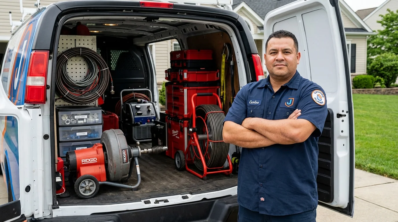 Professional drain cleaning equipment and Johns Plumbing LLC plumber in Pinehurst